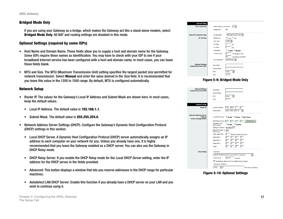 Figure 5-9: bridged mode only, Figure 5-10: optional settings | Linksys AG300 User Manual | Page 23 / 78