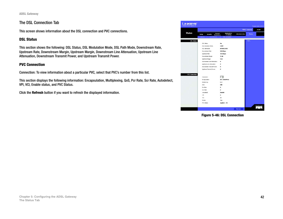 Figure 5-46: dsl connection | Linksys AG300 User Manual | Page 48 / 78