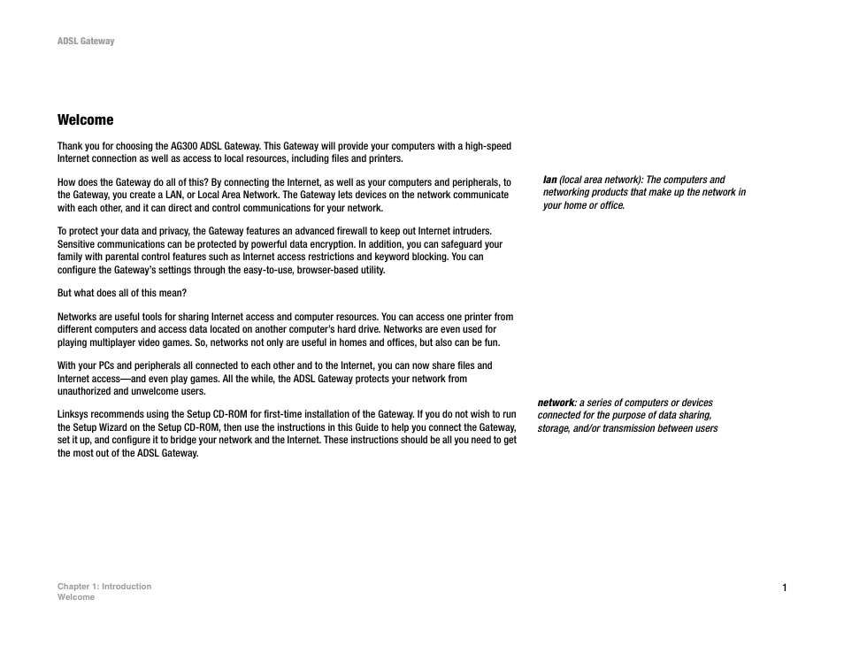Chapter 1: introduction | Linksys AG300 User Manual | Page 7 / 78