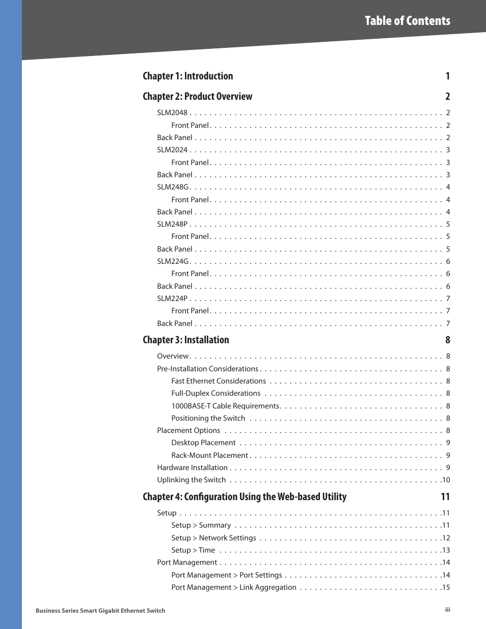 Linksys SLM248P User Manual | Page 3 / 56