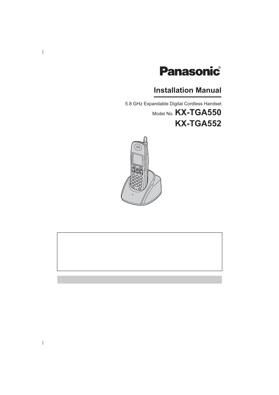 Linksys KX-TG5583 User Manual | 11 pages