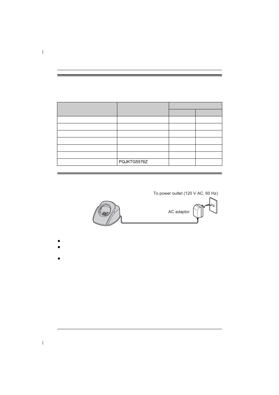 Accessory information, Connections | Linksys KX-TG5583 User Manual | Page 2 / 11