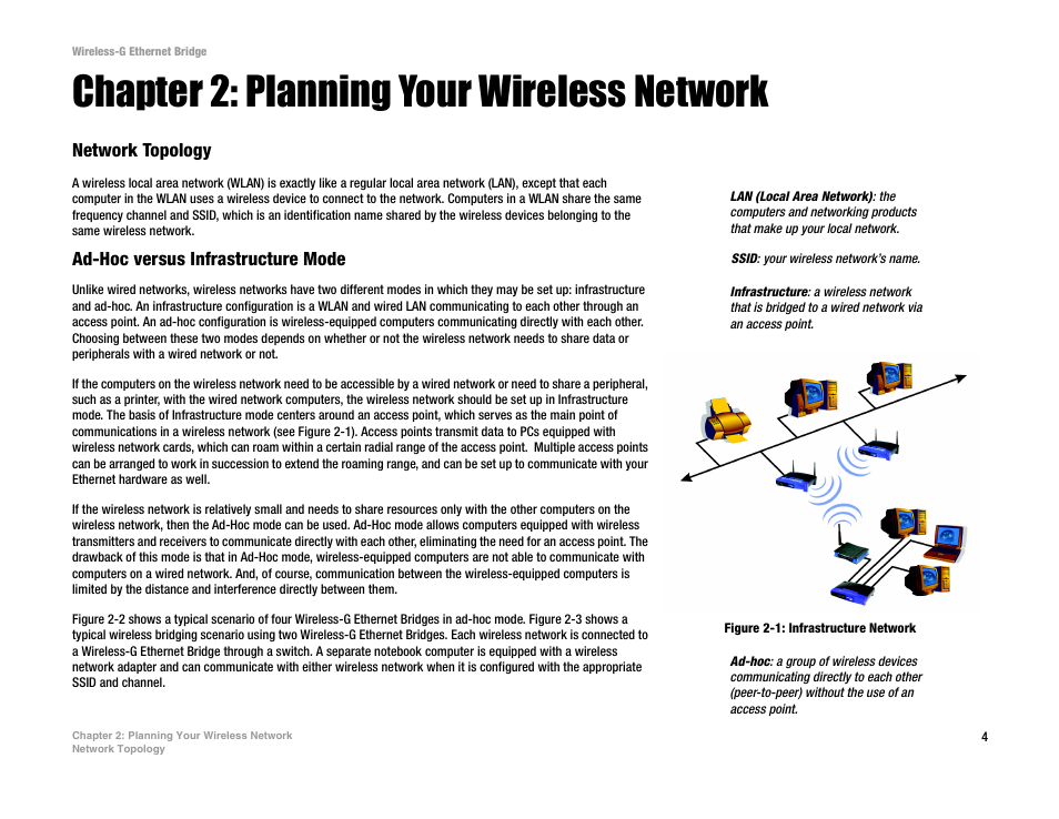 Chapter 2: planning your wireless network | Linksys WET54G V3 User Manual | Page 10 / 54