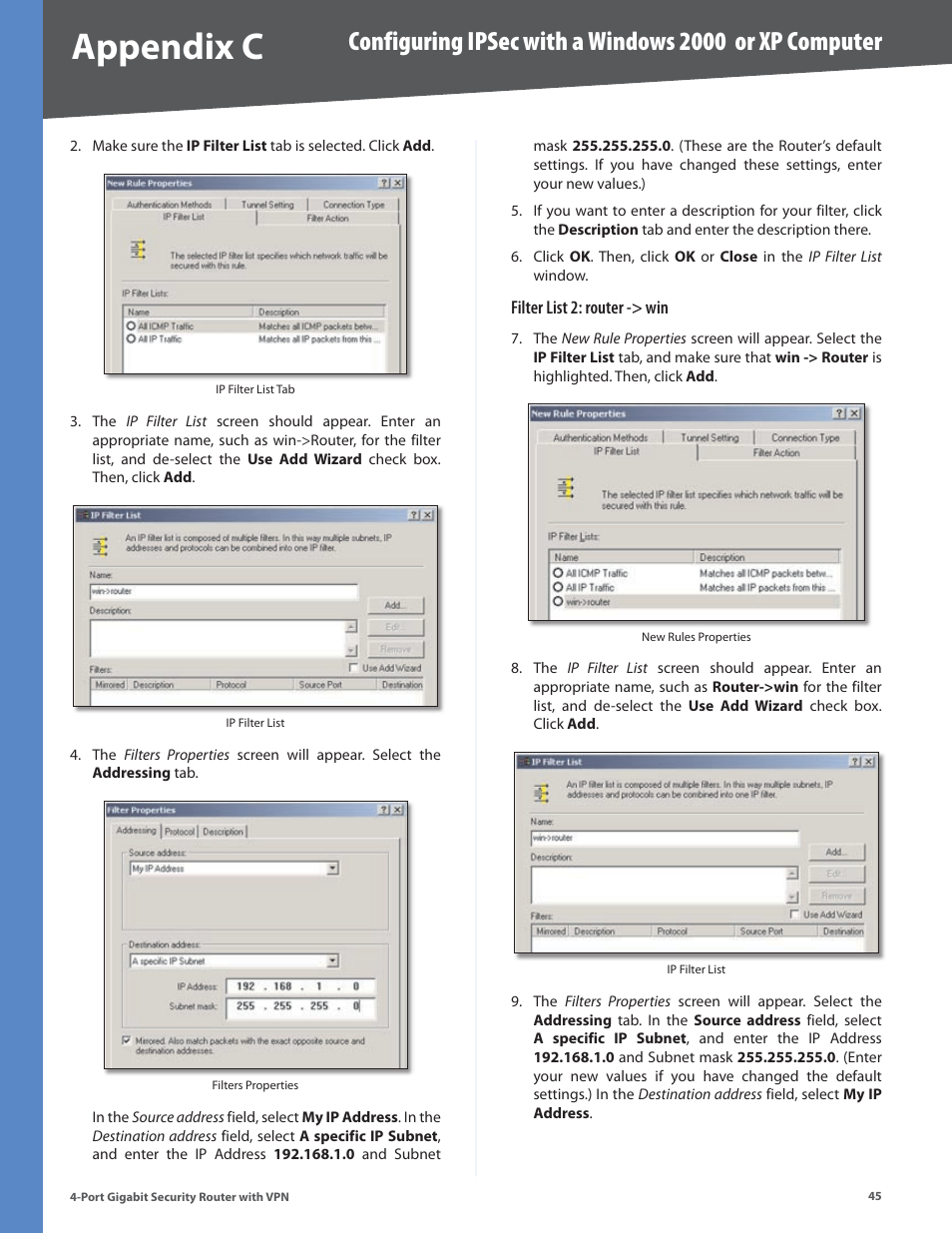 Appendix c | Linksys RVS4000 User Manual | Page 50 / 68