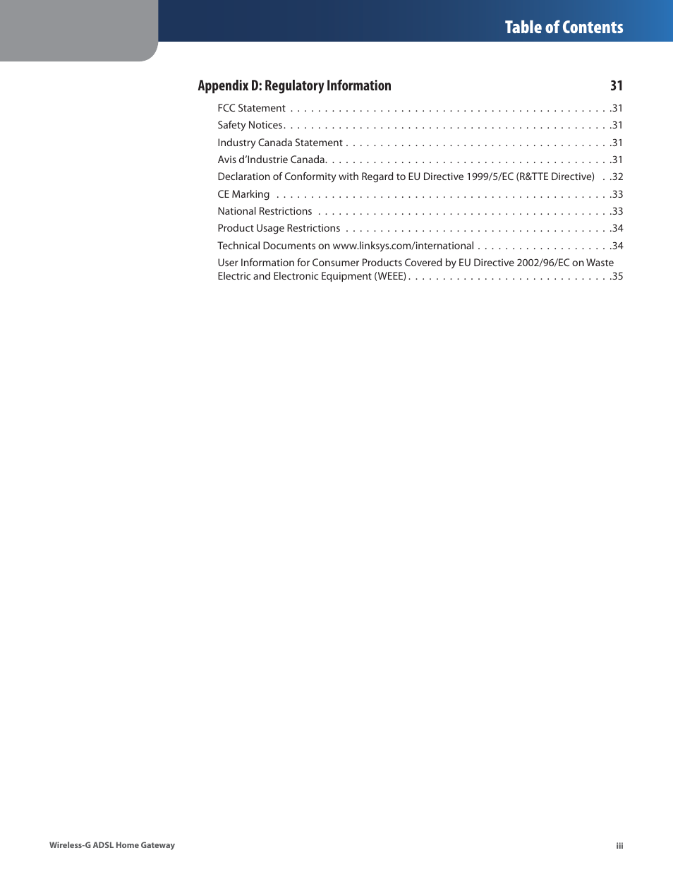 Linksys WAG200G User Manual | Page 4 / 39