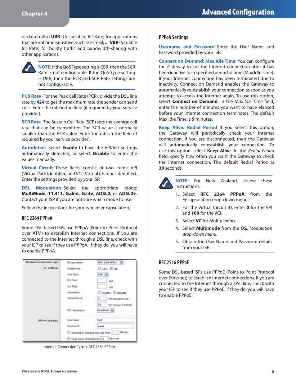 Advanced configuration | Linksys WAG200G User Manual | Page 9 / 39