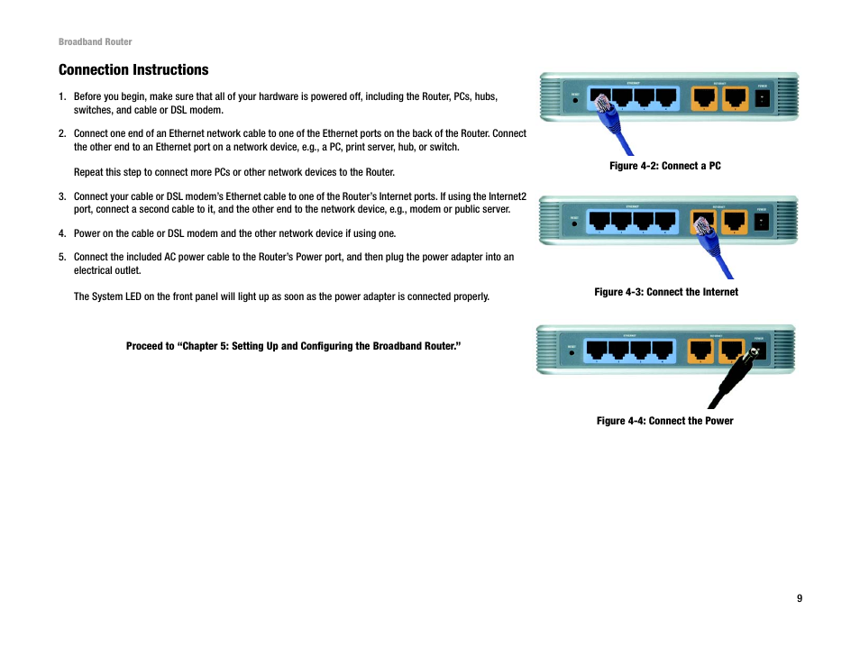 Connection instructions | Linksys RT042 User Manual | Page 15 / 68
