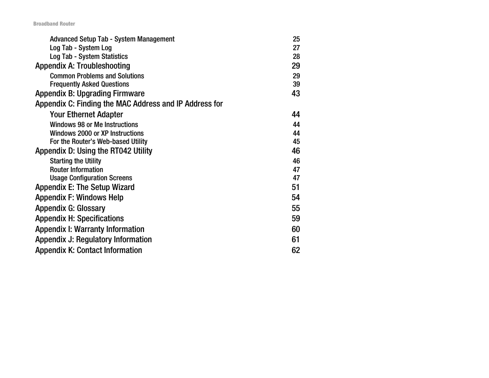 Linksys RT042 User Manual | Page 4 / 68