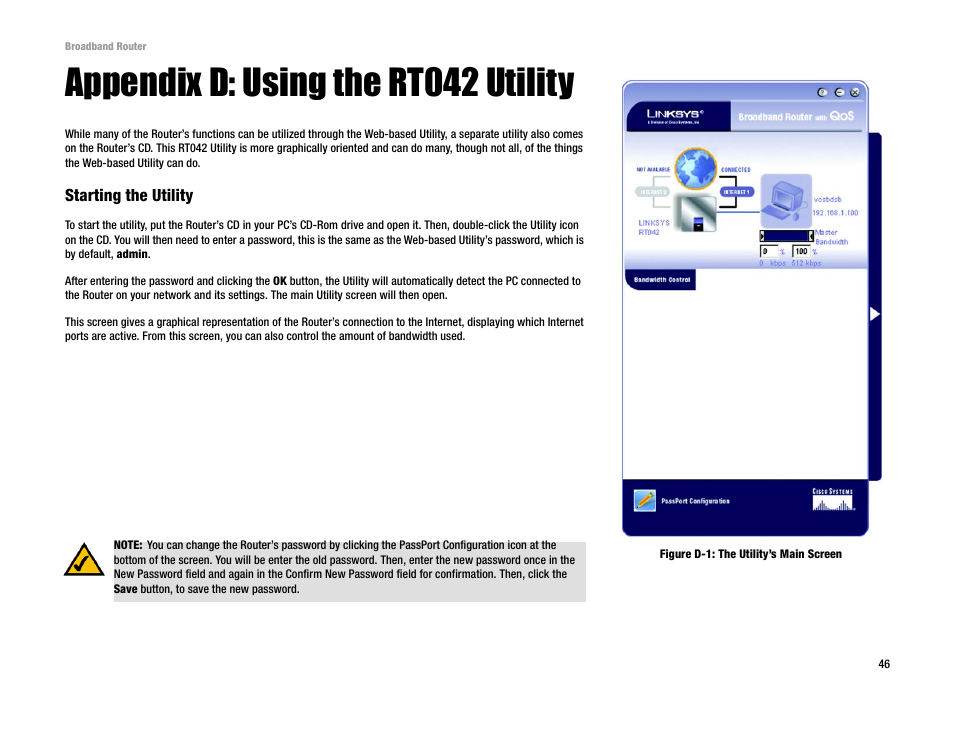 Appendix d: using the rt042 utility | Linksys RT042 User Manual | Page 52 / 68