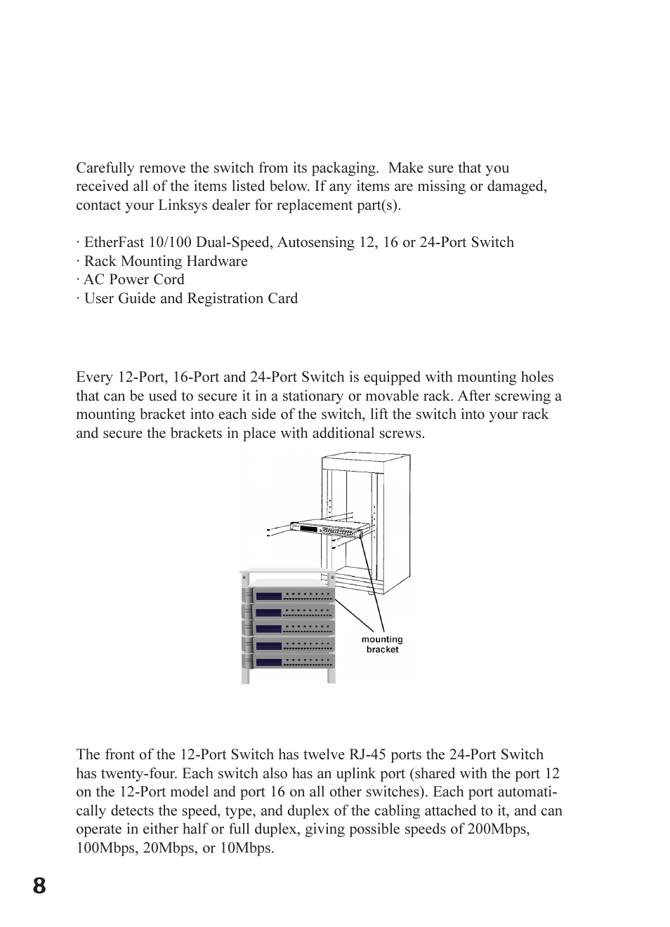 Installing the switch | Linksys DSSXFXST User Manual | Page 10 / 20