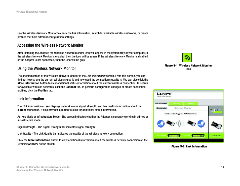 Chapter 5: using the wireless network monitor | Linksys 2 User Manual | Page 21 / 65