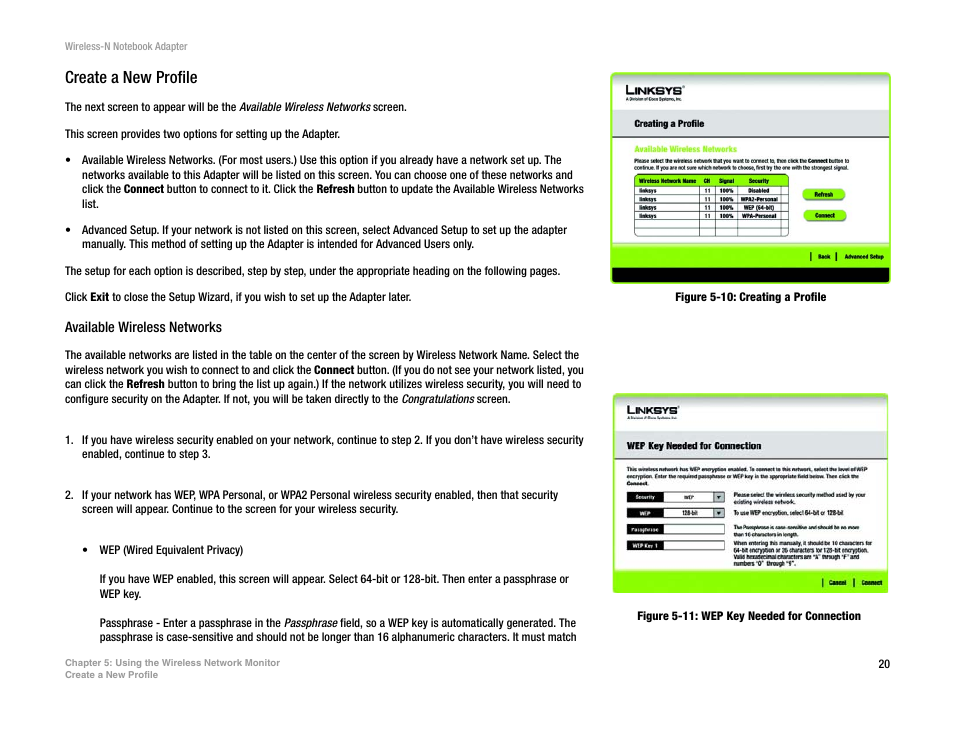 Create a new profile | Linksys 2 User Manual | Page 26 / 65