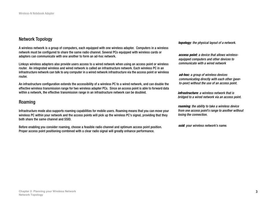 Chapter 2: planning your wireless network | Linksys 2 User Manual | Page 9 / 65