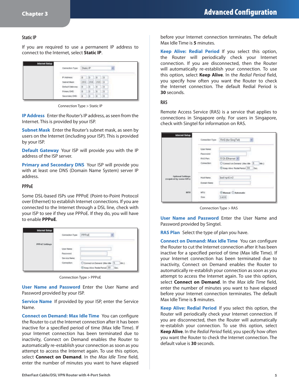 Advanced configuration | Linksys BEFVP41 User Manual | Page 9 / 45
