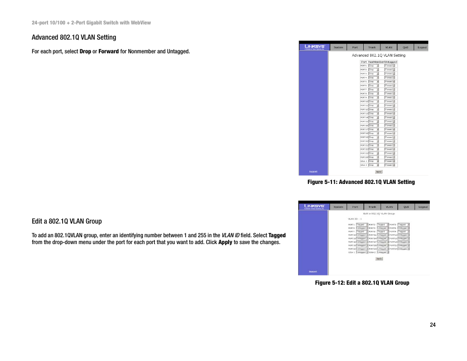 Linksys SRW224 User Manual | Page 30 / 47