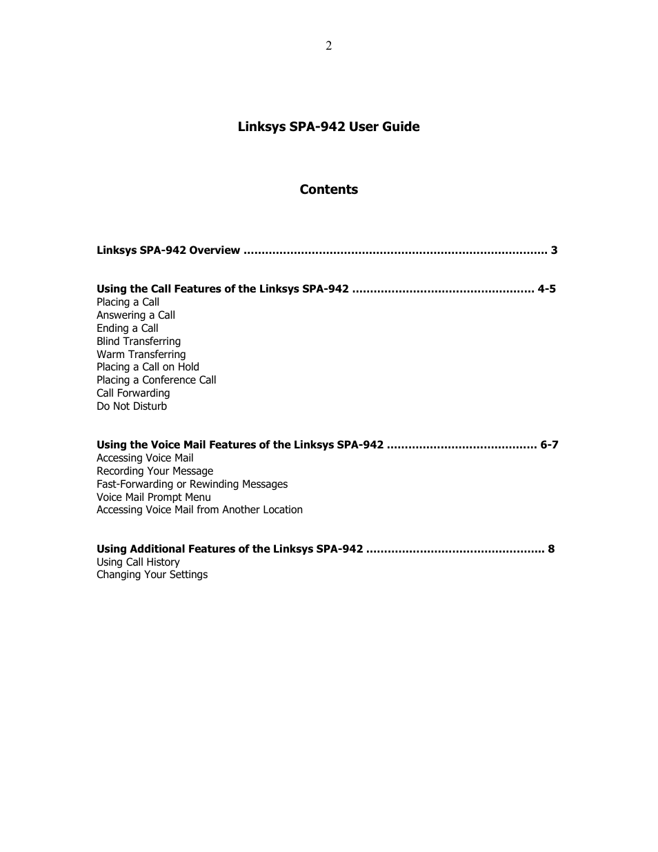 Linksys SPA-942 User Manual | Page 2 / 8