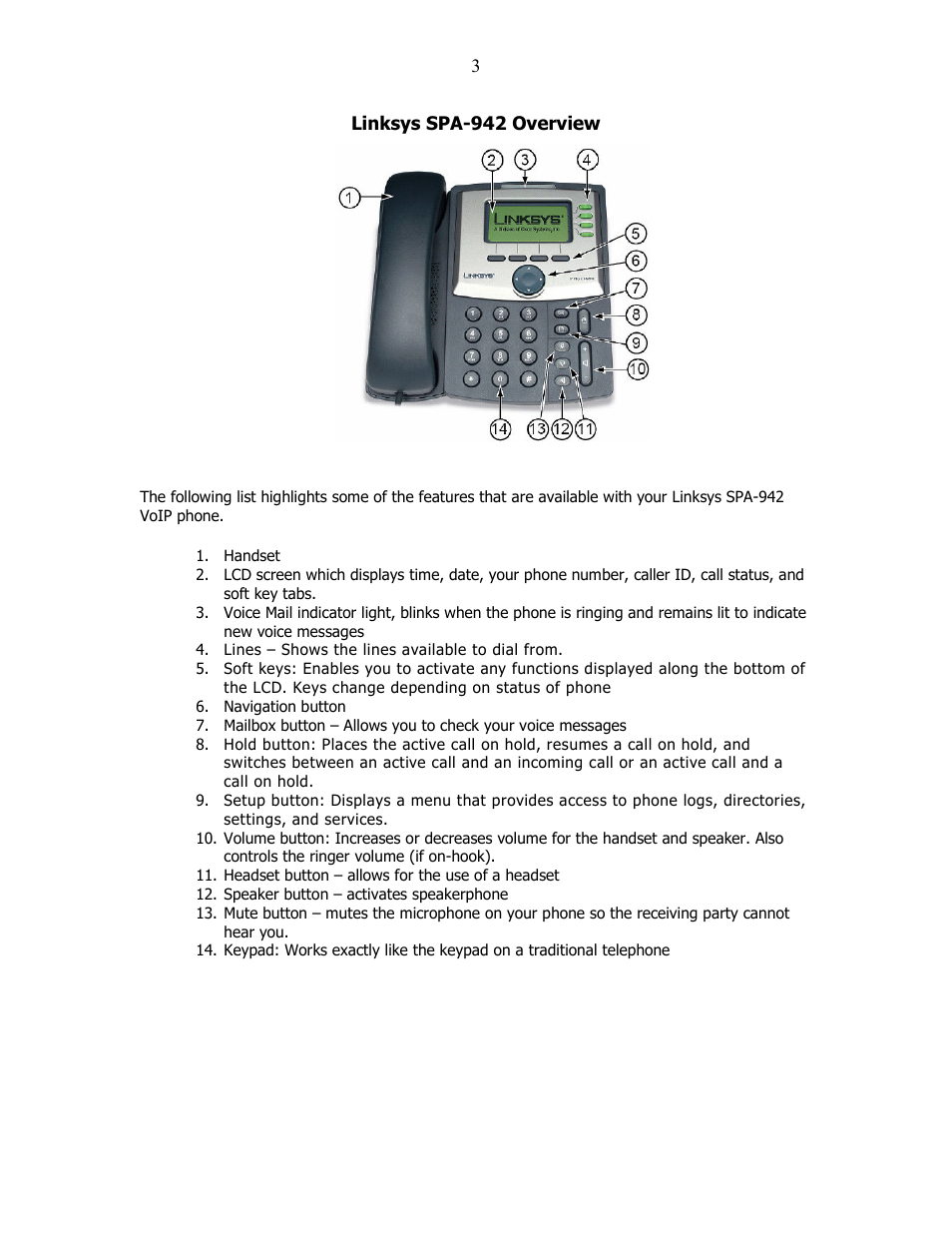 Linksys SPA-942 User Manual | Page 3 / 8
