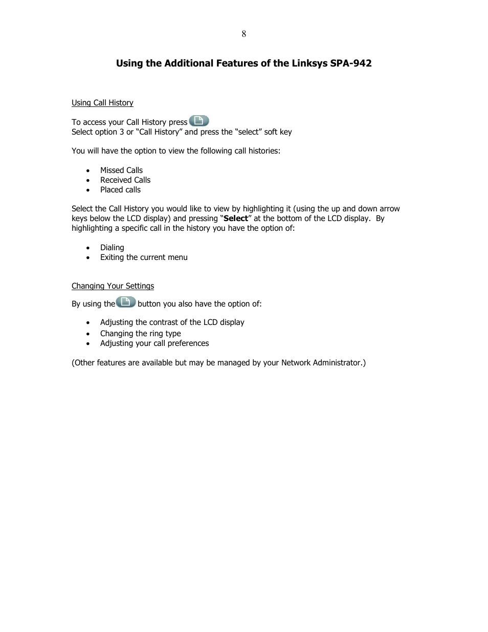 Linksys SPA-942 User Manual | Page 8 / 8