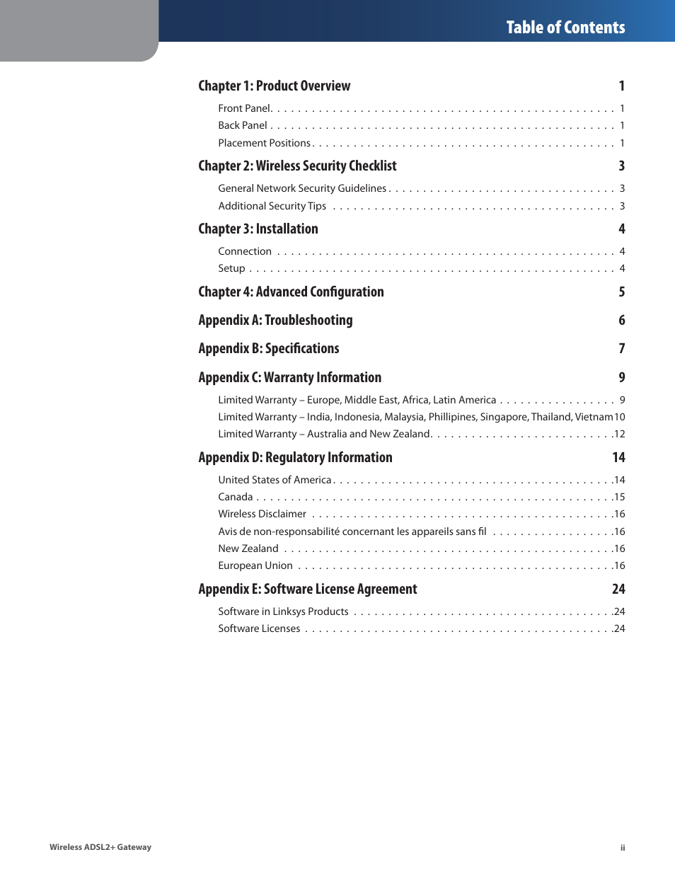 Linksys WAG54G2 User Manual | Page 3 / 33