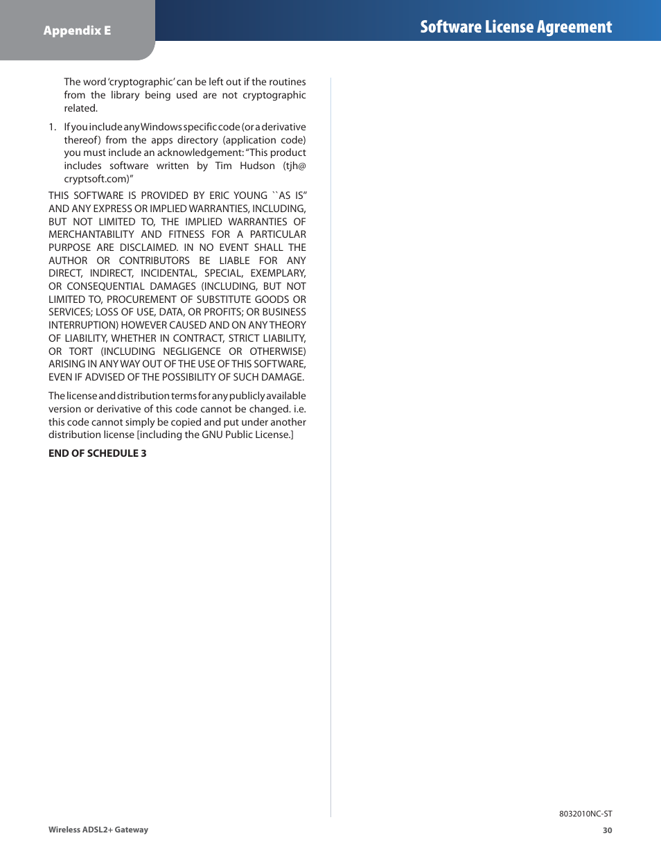 Software license agreement | Linksys WAG54G2 User Manual | Page 33 / 33