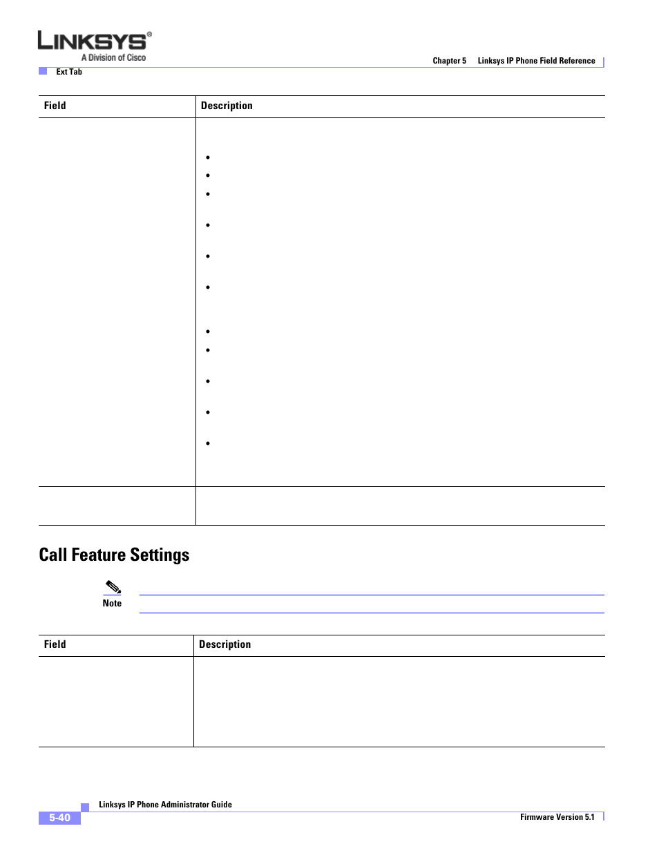 Call feature settings | Linksys SPA 900 Series User Manual | Page 145 / 165