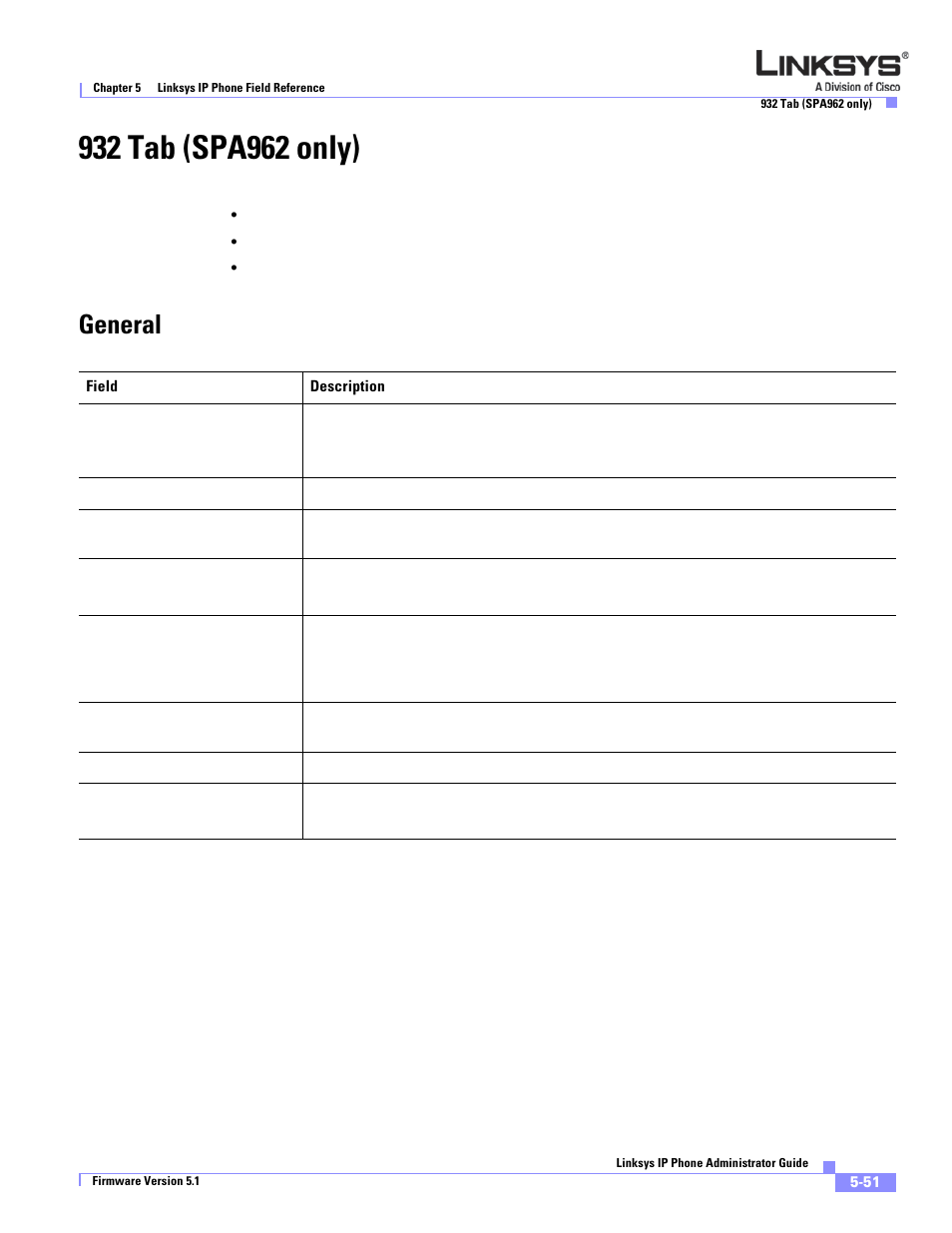 932 tab (spa962 only), General | Linksys SPA 900 Series User Manual | Page 156 / 165