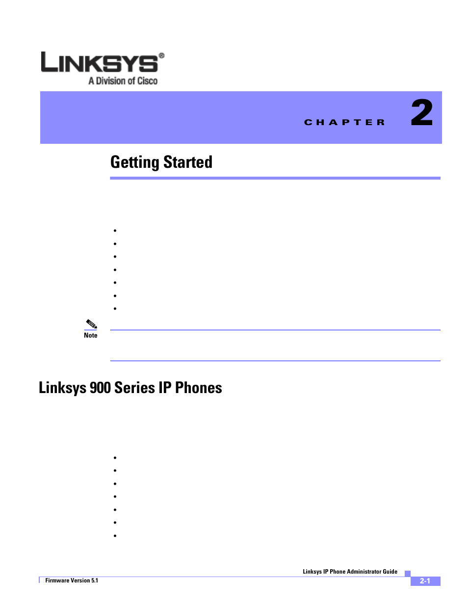 Getting started, Linksys 900 series ip phones, C h a p t e r | Chapter 2, “getting started | Linksys SPA 900 Series User Manual | Page 24 / 165