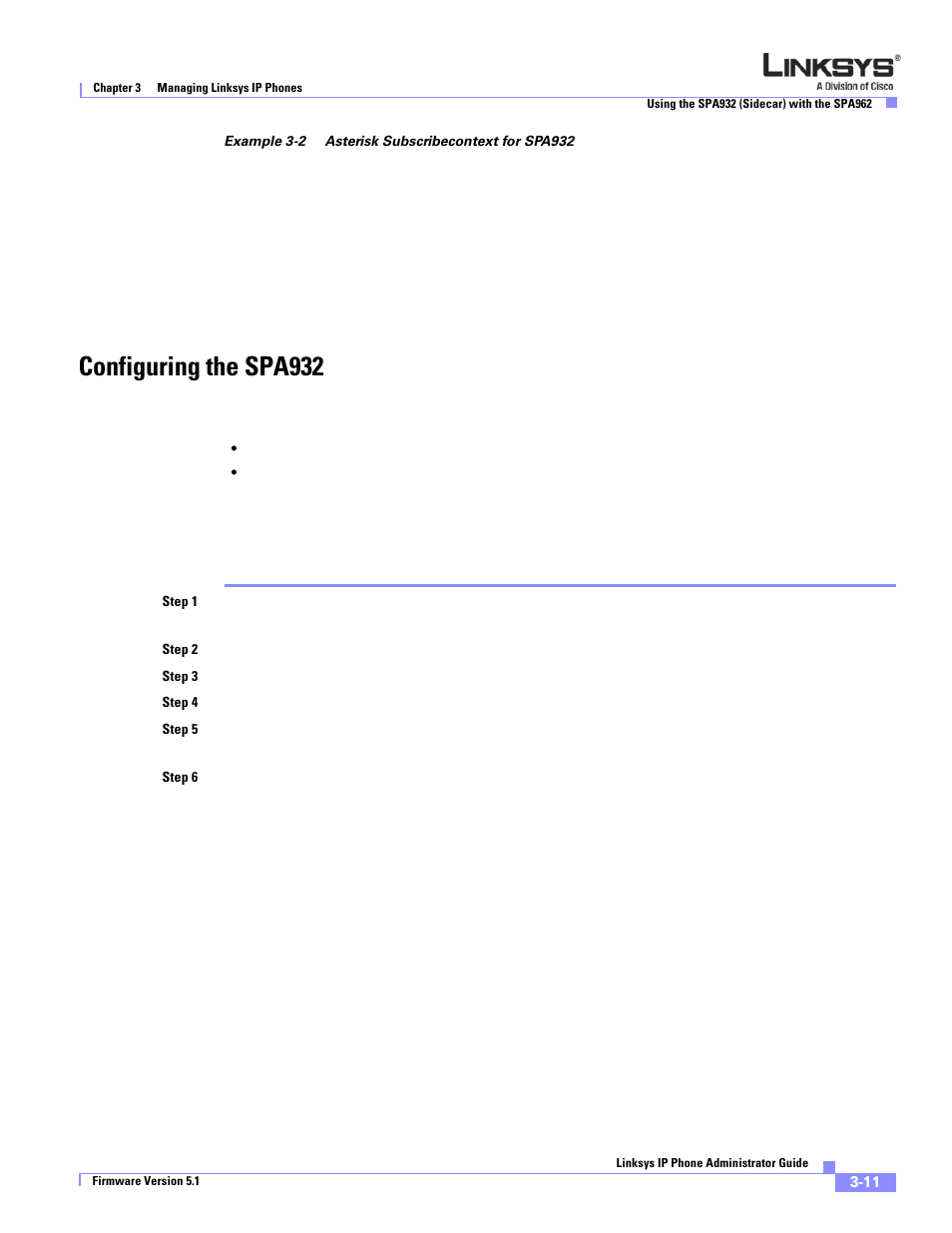 Configuring the spa932 | Linksys SPA 900 Series User Manual | Page 54 / 165