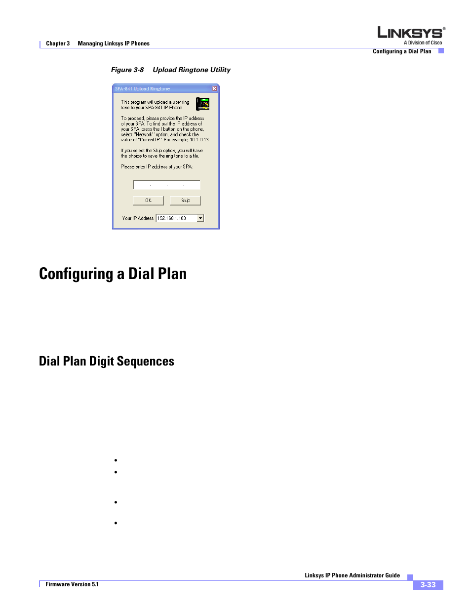 Configuring a dial plan, Dial plan digit sequences | Linksys SPA 900 Series User Manual | Page 76 / 165