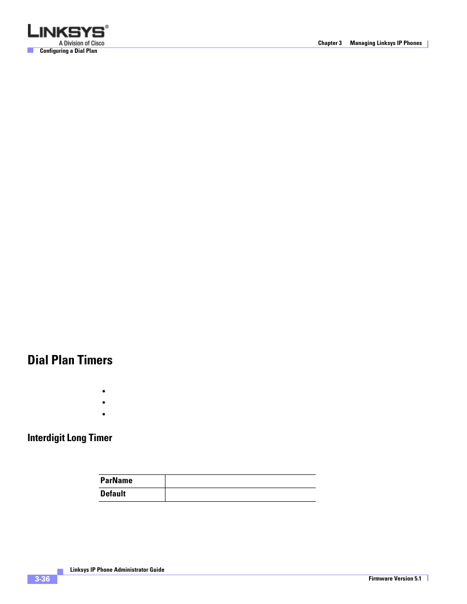 Dial plan timers, Interdigit long timer | Linksys SPA 900 Series User Manual | Page 79 / 165