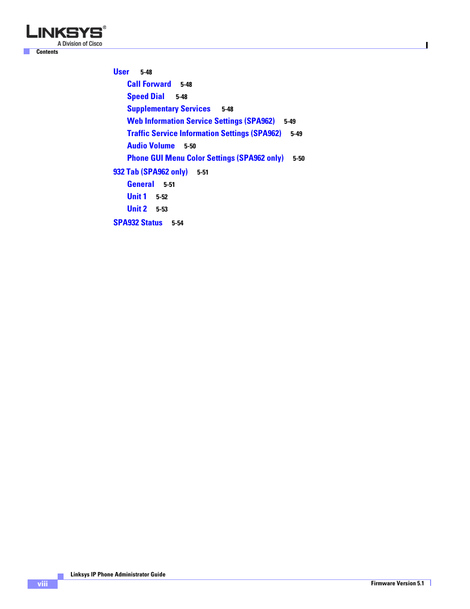 Linksys SPA 900 Series User Manual | Page 9 / 165