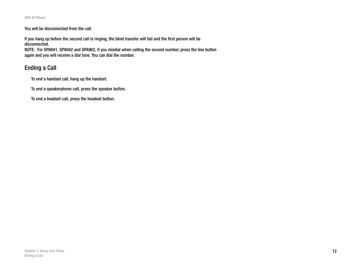 Ending a call | Linksys SPA962 User Manual | Page 16 / 32