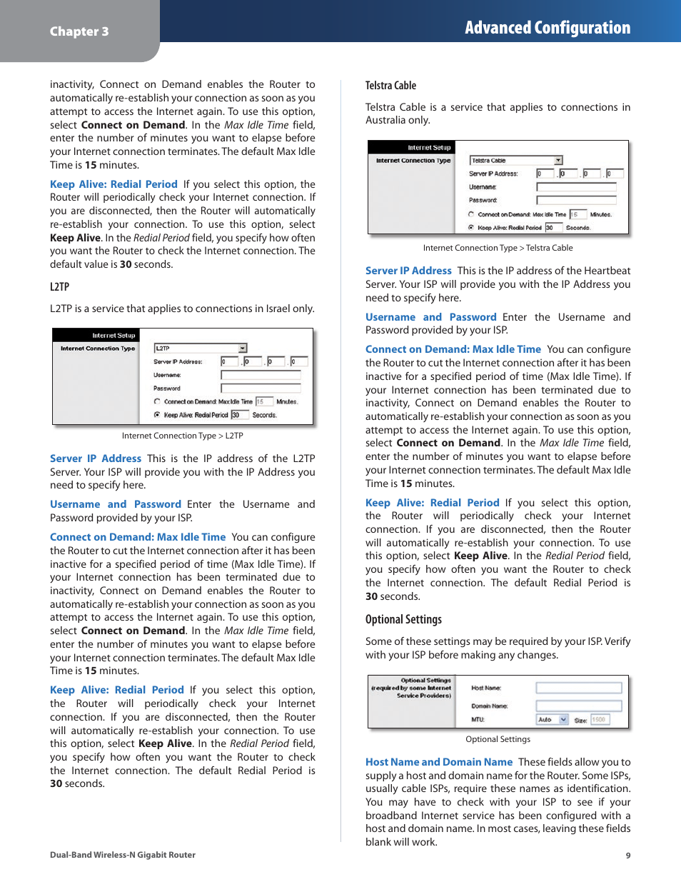 Advanced configuration | Linksys Dual-Band Wireless-N Gigabit Router WRT320N User Manual | Page 10 / 54