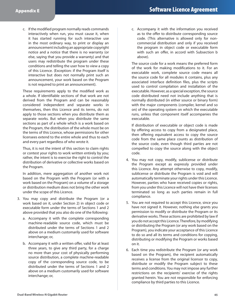 Software licence agreement | Linksys Dual-Band Wireless-N Gigabit Router WRT320N User Manual | Page 46 / 54