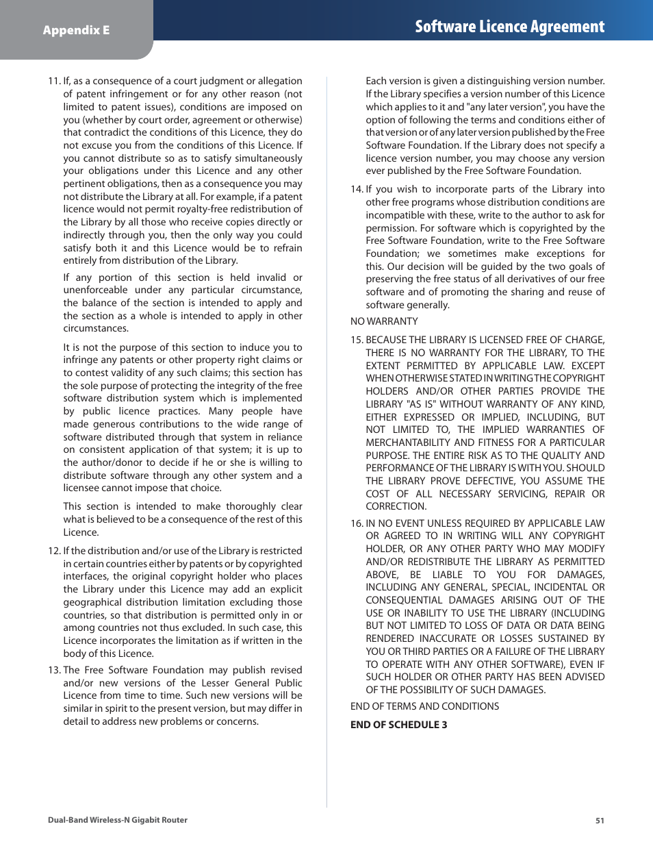 Software licence agreement | Linksys Dual-Band Wireless-N Gigabit Router WRT320N User Manual | Page 52 / 54