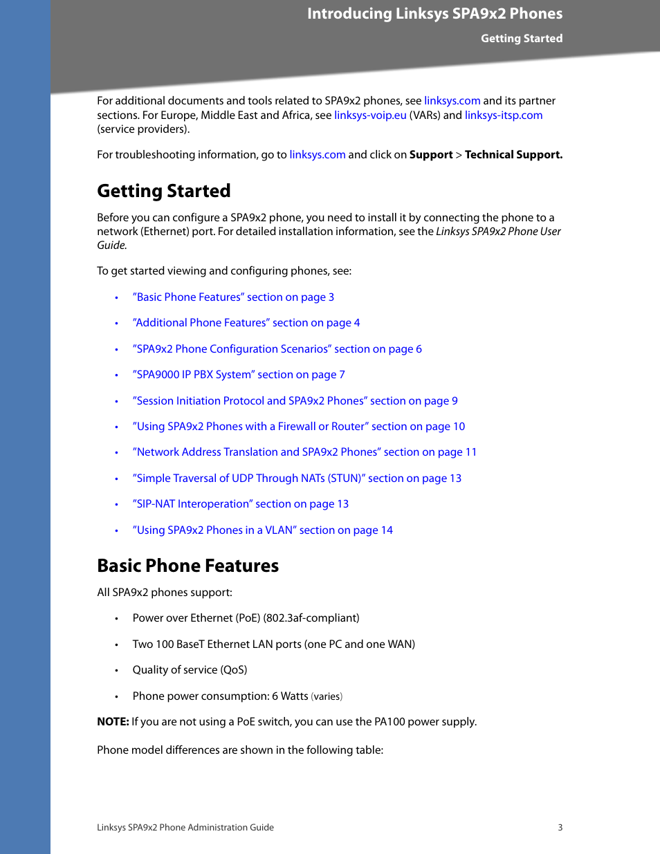 Getting started, Basic phone features, Cisco confidential--first draft | Introducing linksys spa9x2 phones | Linksys BUSINESS SPA922 User Manual | Page 10 / 196