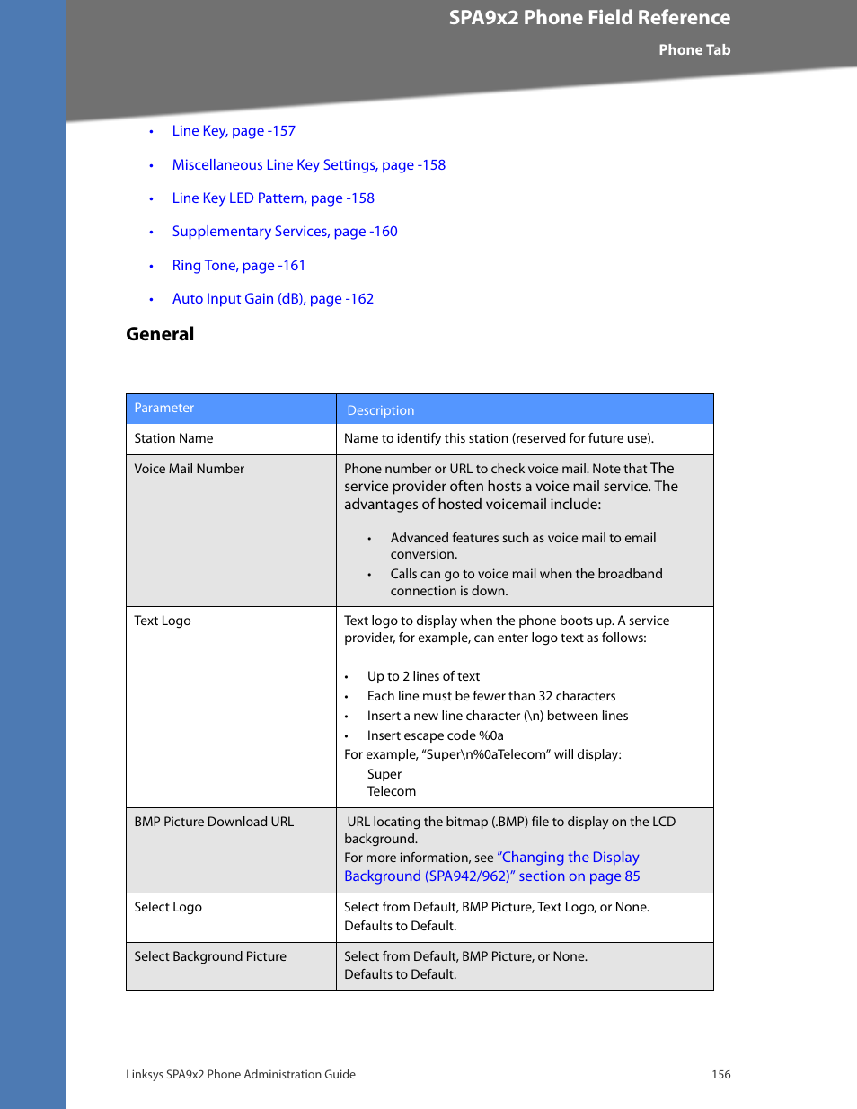 General, Cisco confidential--first draft, Spa9x2 phone field reference | Linksys BUSINESS SPA922 User Manual | Page 163 / 196