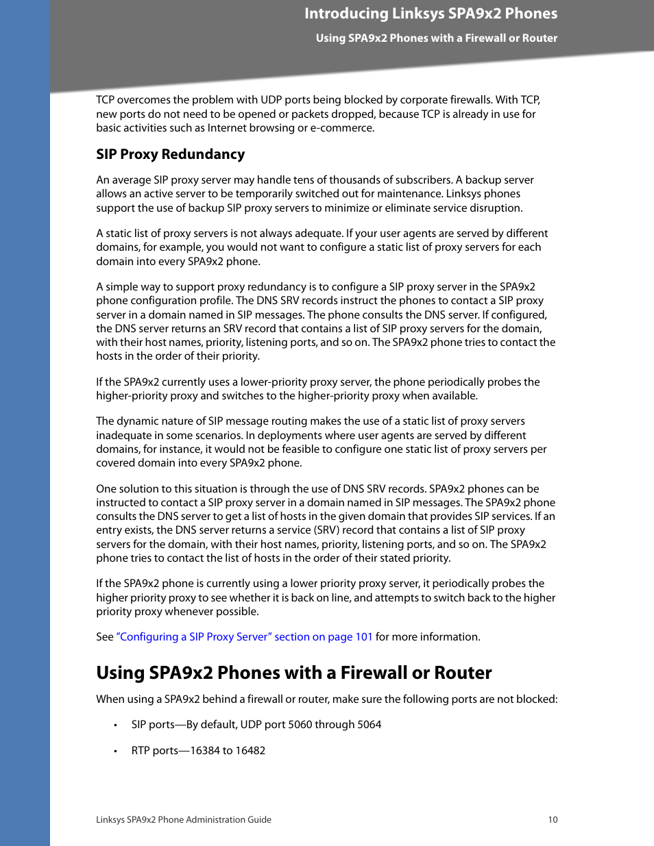 Sip proxy redundancy, Using spa9x2 phones with a firewall or router, Cisco confidential--first draft | Introducing linksys spa9x2 phones | Linksys BUSINESS SPA922 User Manual | Page 17 / 196