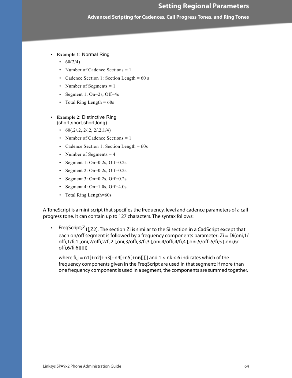 Setting regional parameters | Linksys BUSINESS SPA922 User Manual | Page 71 / 196