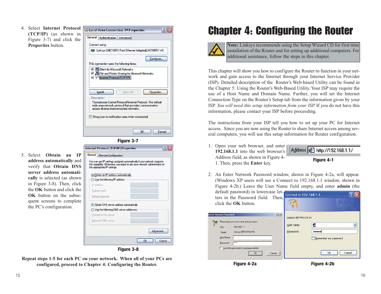 Chapter 4: configuring the router | Linksys BEFW11S4 User Manual | Page 12 / 55