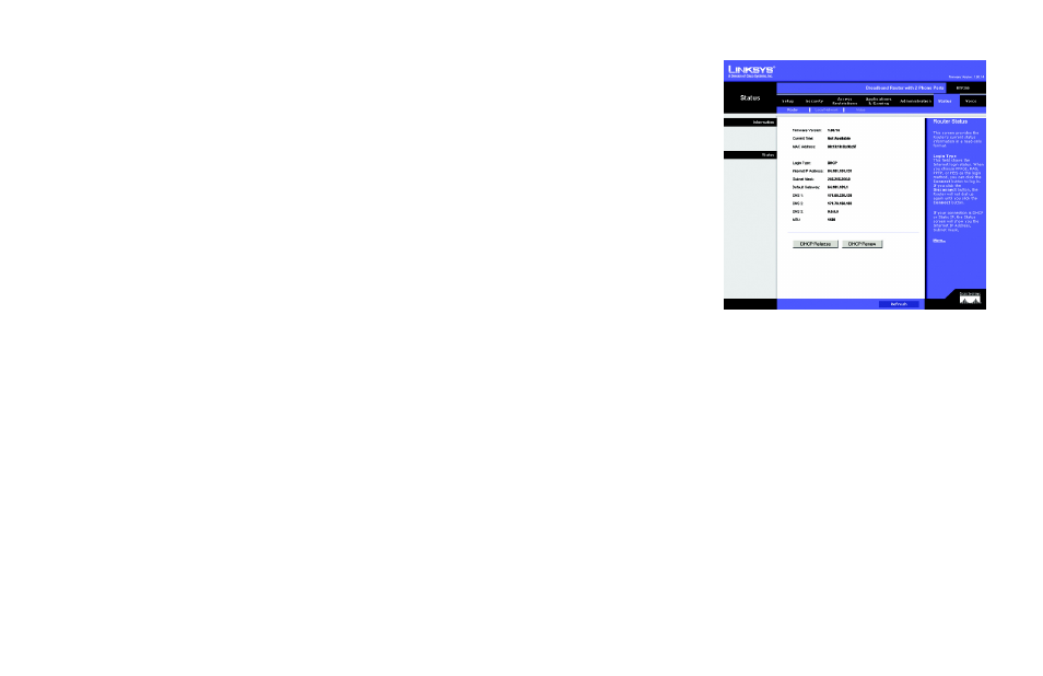 The status tab - router | Linksys RTP300 User Manual | Page 51 / 96