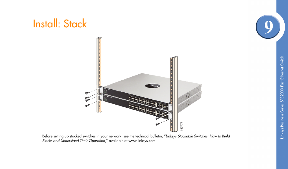 Install: stack | Linksys SFE2000 User Manual | Page 11 / 28