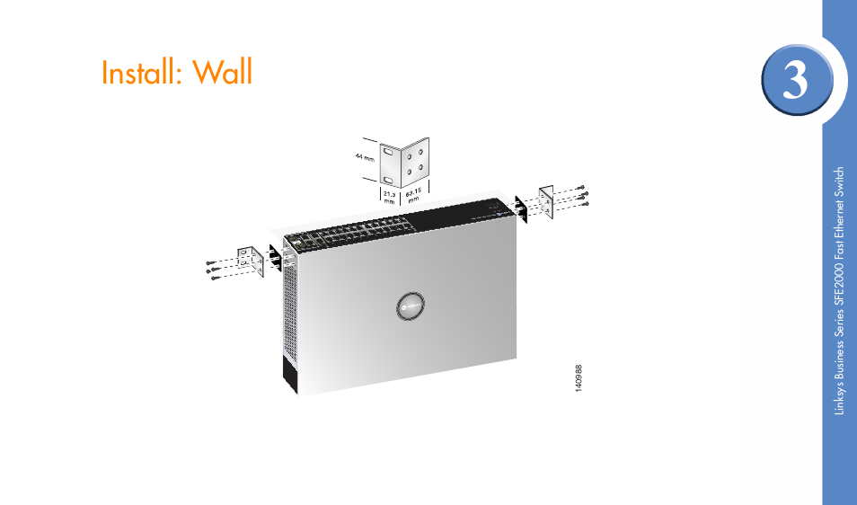 Install: wall | Linksys SFE2000 User Manual | Page 5 / 28