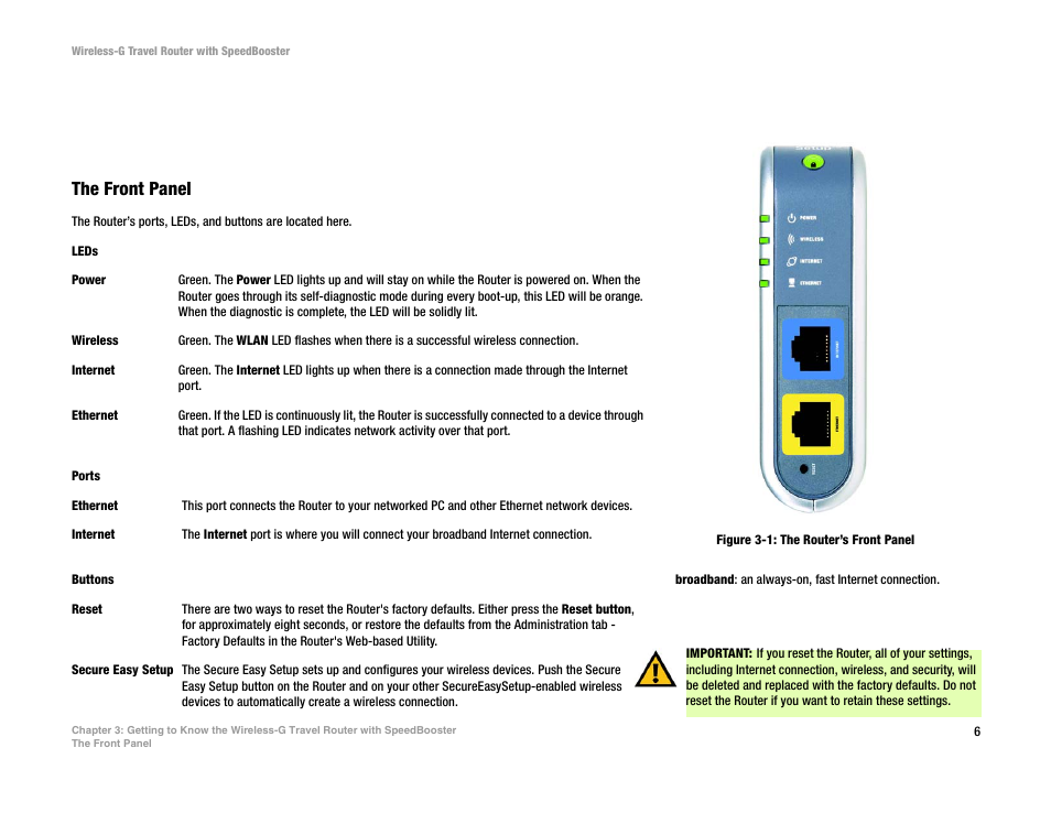 The front panel | Linksys WTR54GS User Manual | Page 12 / 86