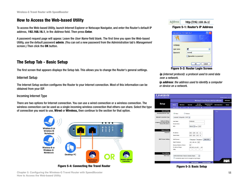 How to access the web-based utility, The setup tab - basic setup | Linksys WTR54GS User Manual | Page 17 / 86