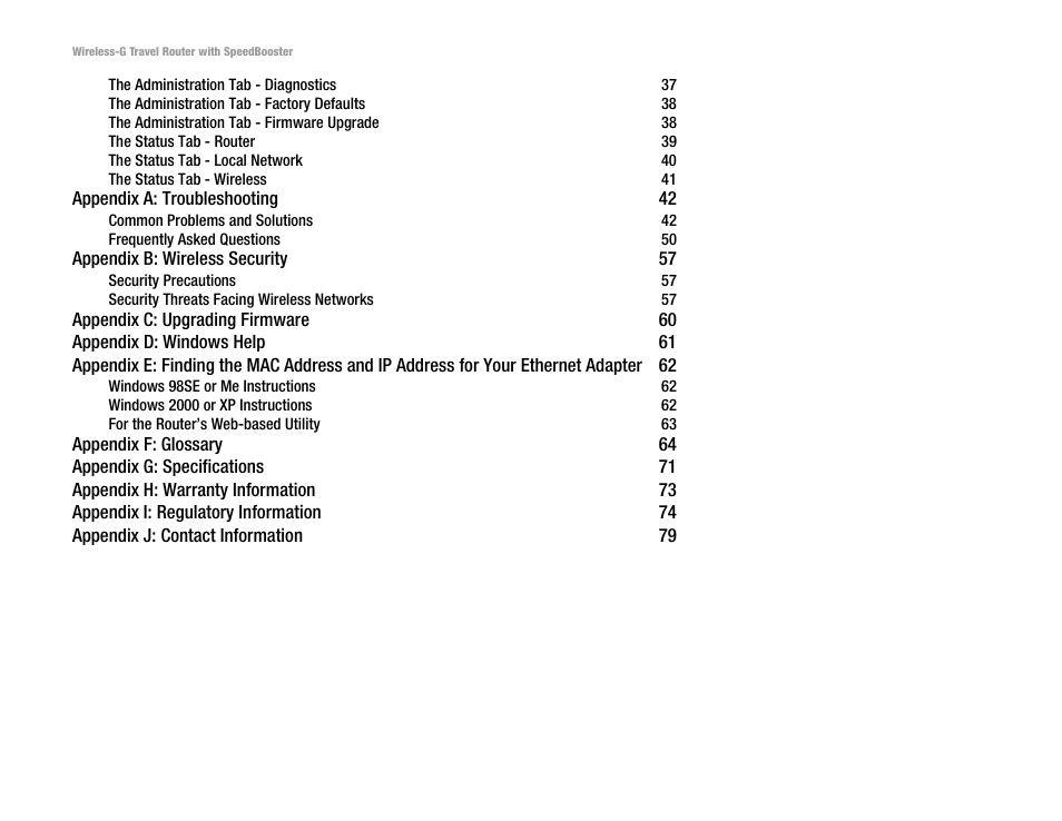 Linksys WTR54GS User Manual | Page 4 / 86