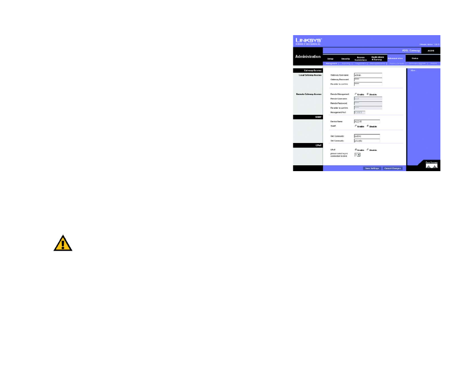 The administration tab | Linksys AG241 User Manual | Page 37 / 80