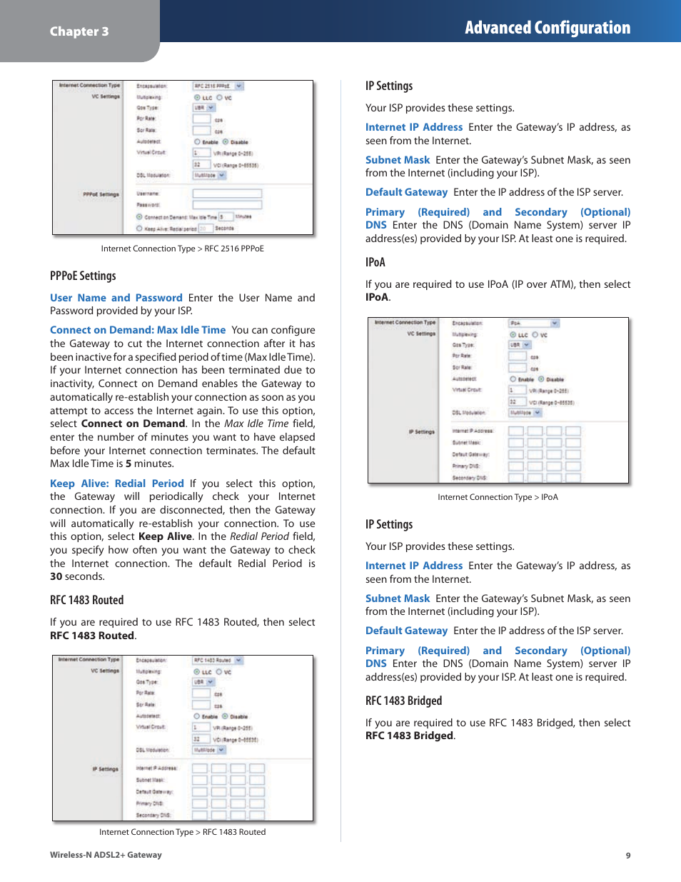 Advanced configuration | Linksys WAG325N User Manual | Page 10 / 43