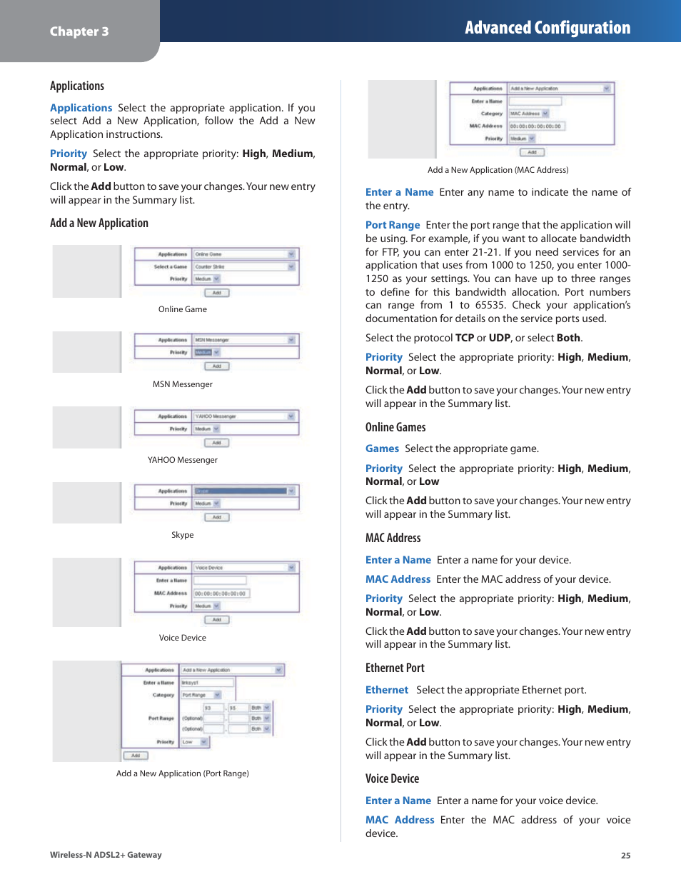 Advanced configuration | Linksys WAG325N User Manual | Page 26 / 43