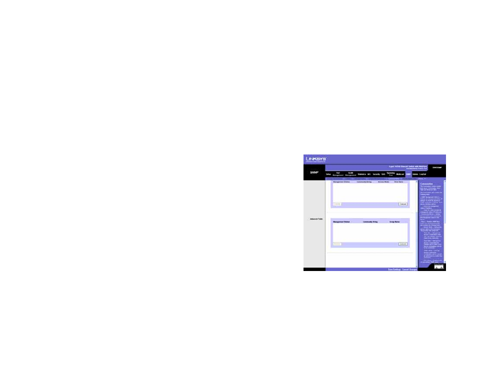 Snmp tab - notification filter | Linksys SRW208 User Manual | Page 93 / 142